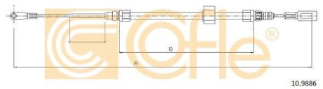 Трос ручника центр Sprinter 408-416/LT 46 (середня база) - COFLE 10.9886