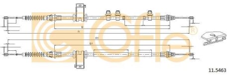 Linka hamulca rcznego ford - (1831613, 1949912, 8V512A603AN) COFLE 115463