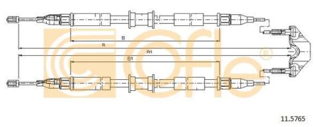 Трос ручного гальма зад. Opel Combo 1.4-1.7 CDTI 1 - COFLE 115765