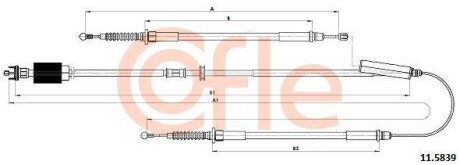 Linka hamulca opel astra j 09- 5d 1915/1006-593+735/593 elaktryczny hamulec - (13441133, 522065, 522073) COFLE 11.5839