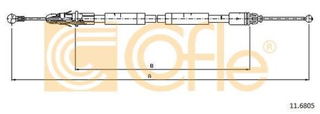 Трос ручного гальма зад. - (8200178390, 8200263821) COFLE 116805