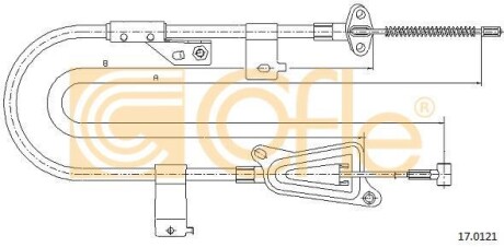 Трос ручного тормоза - (365309M800, 36530BN80B, 36531BN80B) COFLE 170121