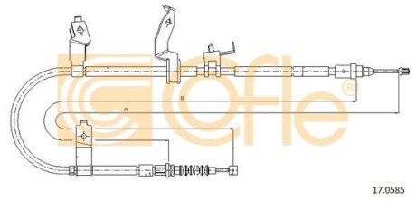 Linka hamulca rcznego mazda 5 05- prawy ty - (c23644410C, C23644410D, C23644410E) COFLE 170585