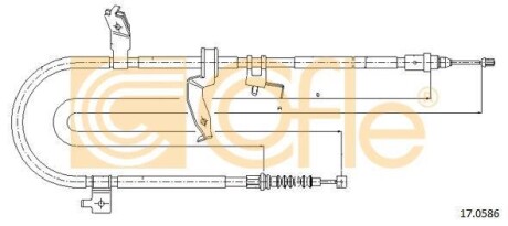 Linka hamulca rcznego mazda 5 05- lewy ty - (c23644420C, C23644420D, C23644420E) COFLE 170586