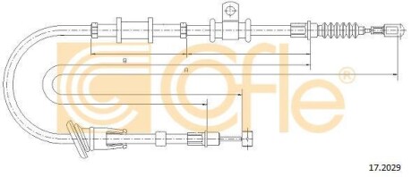 Linka hamulca rcznego - (m884535, MB129922, MB950338) COFLE 172029