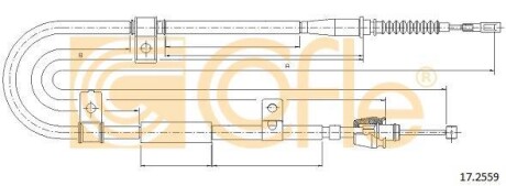 Linka ham.r. ELANTRA 6/00- P +ABS tarcze - (597702D330, 597702D350, 597702D330DS) COFLE 172559