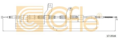 Трос, стояночная тормозная система - (96418136, 96435119, 96549802) COFLE 173516