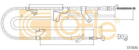 Linka hamulca rcznego opel agila 08- lewy ty - (4709864, 522145, 93195342) COFLE 175131