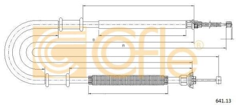 Трос ручного гальма лівий Fiat Doblo 1.2-1.9JTD 03 - (46766309) COFLE 64113