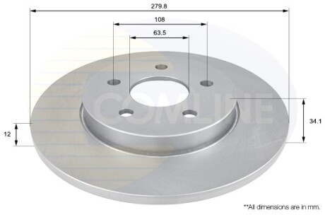 - Диск гальмівний з покриттям - COMLINE ADC1219
