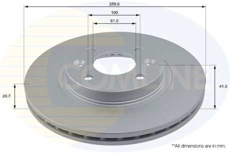 - Диск гальмівний вентильований з покриттям - COMLINE ADC1507V