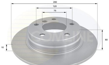 - Диск гальмівний з покриттям - COMLINE ADC1706
