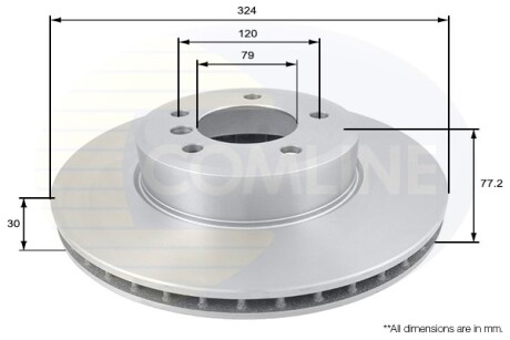 - Диск гальмівний вентильований з покриттям - COMLINE ADC1738V