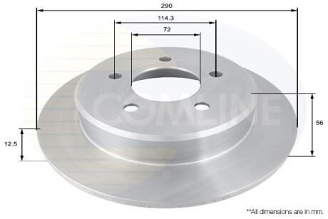 - Диск гальмівний з покриттям - COMLINE ADC2312