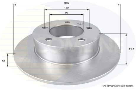 - Диск гальмівний з покриттям - COMLINE ADC2700