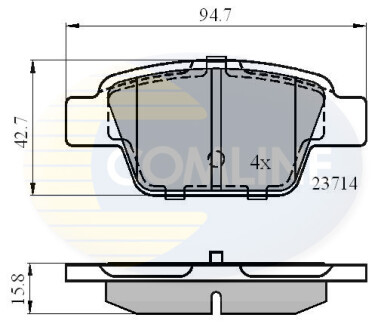 - Гальмівні колодки до дисків - (9949280, 8671016636, 8660004463) COMLINE CBP01039