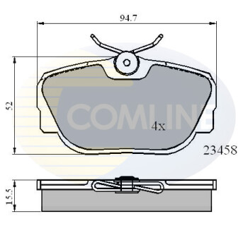 - Гальмівні колодки до дисків - (sfp100470, sfp100490, sfp500130) COMLINE CBP01093