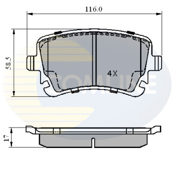 - Гальмівні колодки до дисків - (3D0698451A, 3D0698451) COMLINE CBP01313