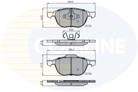 - Гальмівні колодки до дисків - (bpyk3323za, b4yb3323z, 1223682) COMLINE CBP01323 (фото 1)