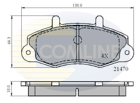 - Гальмівні колодки до дисків - (5028763, 6197738, 6965579) COMLINE CBP0132 (фото 1)