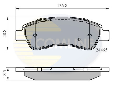 - Гальмівні колодки до дисків - (425359, 425360, 425469) COMLINE CBP01604 (фото 1)