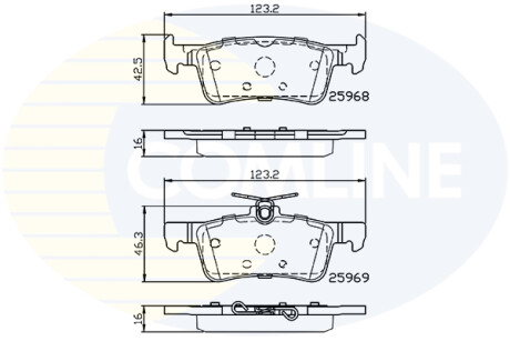 - Гальмівні колодки до дисків - (1611331480) COMLINE CBP02233