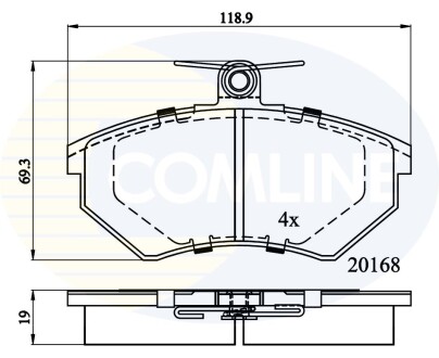 - Гальмівні колодки до дисків - (431698151F, 431698151G, 431698151D) COMLINE CBP0511