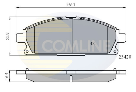 - Гальмівні колодки до дисків - (410601W386, 410601W387, 410605W585) COMLINE CBP0591 (фото 1)