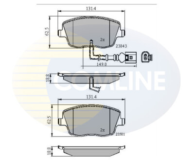 - Гальмівні колодки до дисків - (6Q0698151C) COMLINE CBP11147