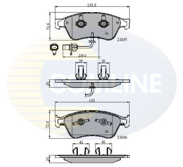 - Гальмівні колодки до дисків - (4E0698151, 4E0698151A, 4E0698151J) COMLINE CBP11740