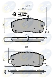 - Гальмівні колодки до дисків - COMLINE CBP12106