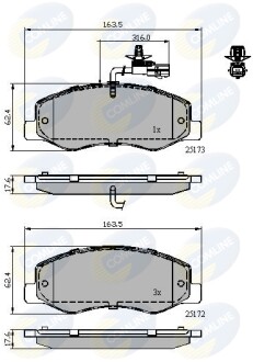 - Гальмівні колодки до дисків - COMLINE CBP12108