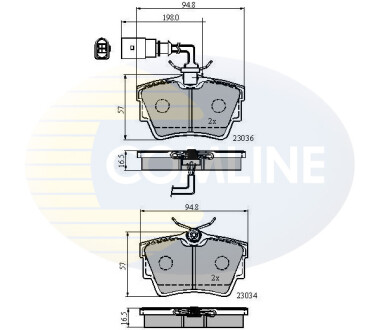 - Гальмівні колодки до дисків - (4D0698151AD, 4D0698151C, 4D0698151E) COMLINE CBP1874