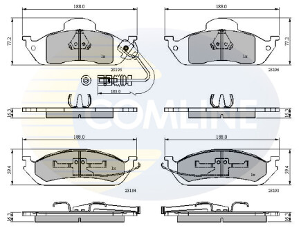 - Гальмівні колодки до дисків - (4163420032, A1634200020, A1634200320) COMLINE CBP1911