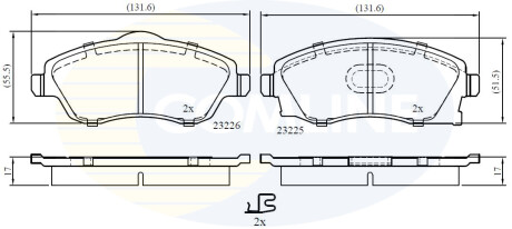 - Гальмівні колодки до дисків - COMLINE CBP31112