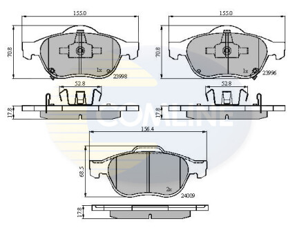 - Гальмівні колодки до дисків - COMLINE CBP31249