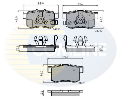 - Гальмівні колодки до дисків - (43022S9A010) COMLINE CBP31736 (фото 1)