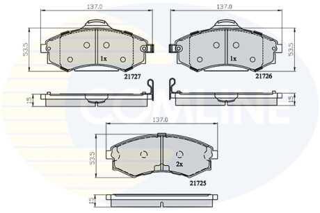 - Гальмівні колодки до дисків - (58101M1A00, SB000027, SB000100) COMLINE CBP31741