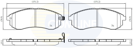 - Гальмівні колодки до дисків - (dbp511126, mn102622, mr977365) COMLINE CBP31749