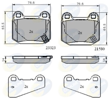 - Гальмівні колодки до дисків - (4605A050, MR407391, 4406012U87) COMLINE CBP31755