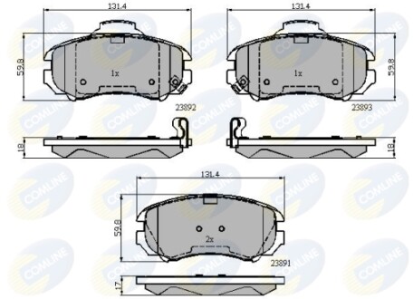 - Гальмівні колодки до дисків - (581013KA01) COMLINE CBP31774 (фото 1)