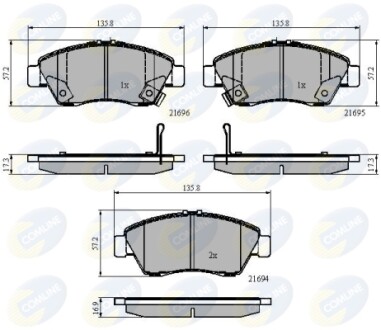 - Гальмівні колодки до дисків - (45022S04V11, 45022S5AG01, 45022SR3V01) COMLINE CBP32009