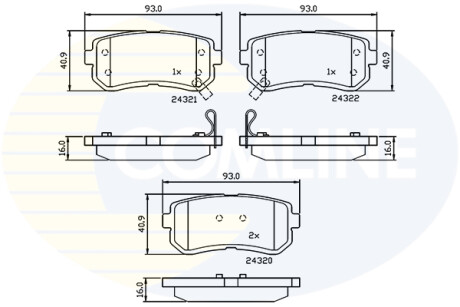 - Гальмівні колодки до дисків - COMLINE CBP32016