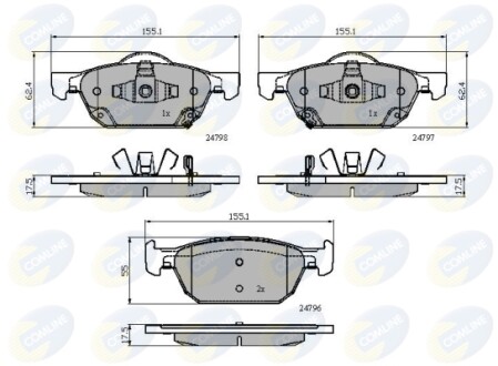 - Гальмівні колодки до дисків - (45022TL1G01, 45022TL1G00) COMLINE CBP32018