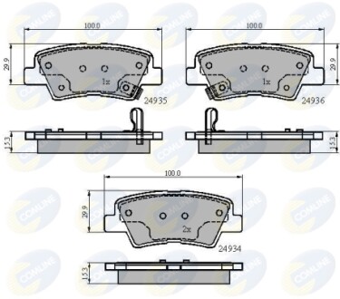 - Гальмівні колодки до дисків - (583021RA30, 48413341A0, 583022EA31) COMLINE CBP32023 (фото 1)