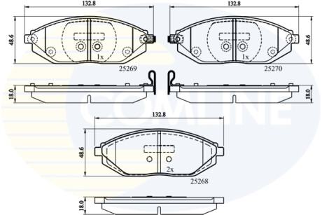 - Гальмівні колодки до дисків - (96682858) COMLINE CBP32150 (фото 1)