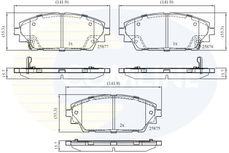 - Гальмівні колодки до дисків - (b6YS3328ZA, B6YS3328ZB, B4Y03328ZB) COMLINE CBP32242