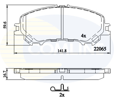 - Гальмівні колодки до дисків - (d10604EA0A, D10604CA0A, 410601596R) COMLINE CBP32304 (фото 1)