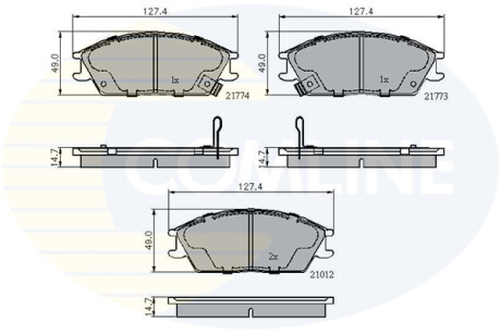 - Гальмівні колодки до дисків - (45022SA6N50, 45022SA6N52, 45022SA6600) COMLINE CBP3253 (фото 1)