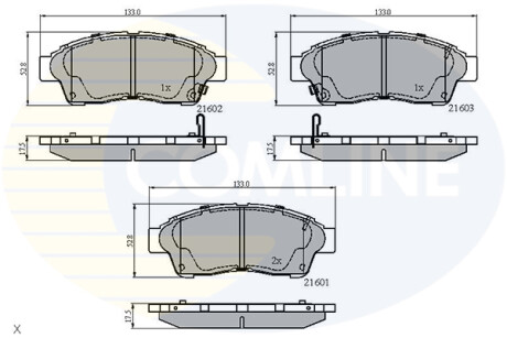 - Гальмівні колодки до дисків - (0539052251, 89SF12200AA, 5013122) COMLINE CBP3260